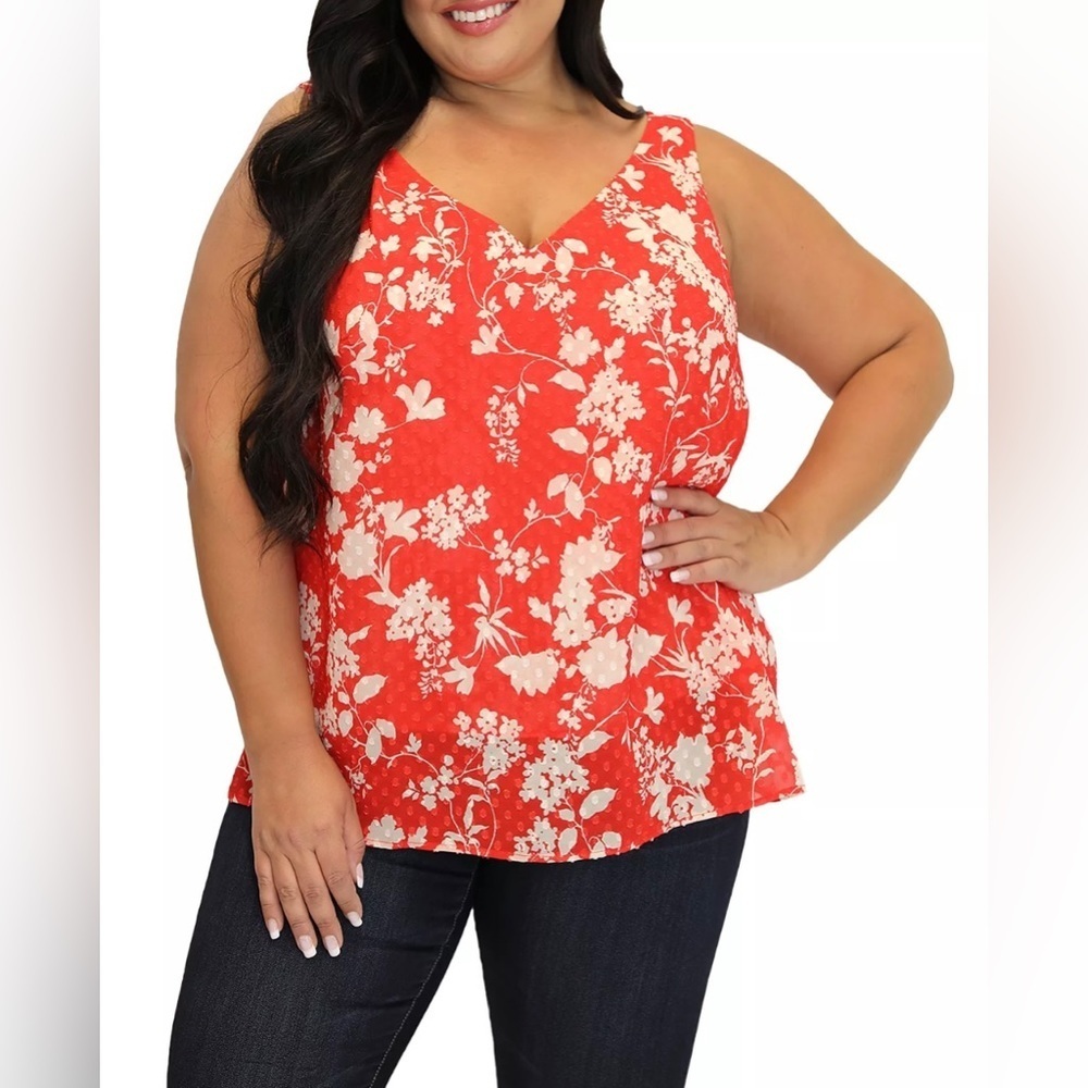 ❤️ NWT! Red Floral Dot Tank
